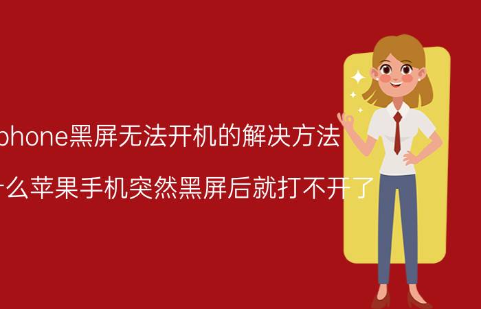 iphone黑屏无法开机的解决方法 为什么苹果手机突然黑屏后就打不开了？